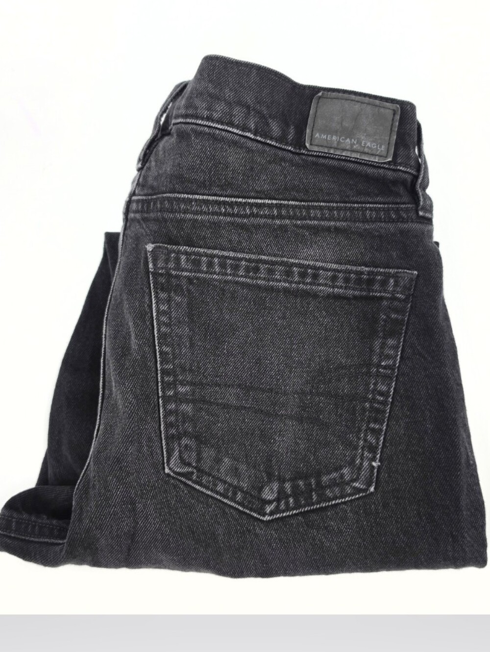 American Eagle Stretch Super Hi Rise Ankle Straight Jean 0 Black